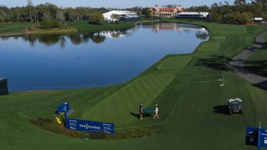 El hoyo 18 del TPC es uno de los mas retadores "finishing holes" de; PGA Tour.